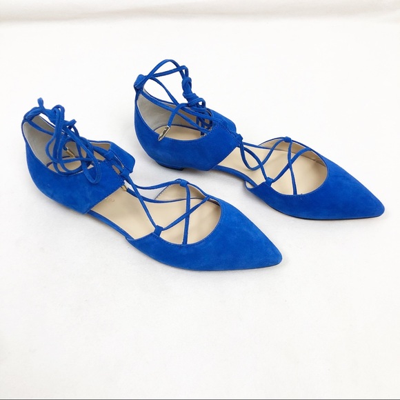 Ivanka Trump Tavyn Suede Royal Blue Suede Flats - Picture 2 of 8